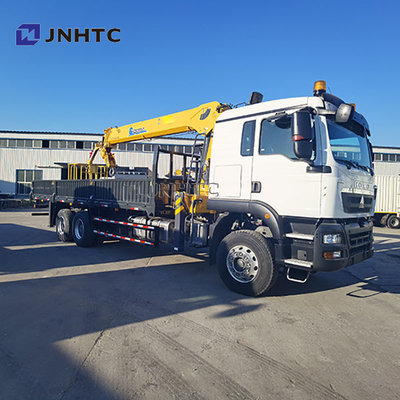 HOWO TX380 6x4 12T baru Flatbed Dropside Kapasitas Kargo Transporting Truck Straight Arm Boom Crane Truk untuk dijual
