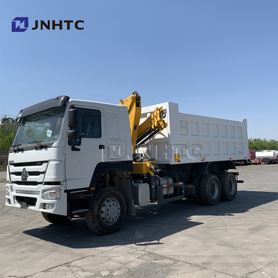 Sinotruk Howo 6x4 371hp Truk Pengeboran dengan Crane 10 Ton Singapura Truk Dipasang Telescopic Boom Crane