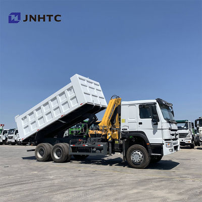 Sinotruk Howo 6x4 371hp Truk Pengeboran dengan Crane 10 Ton Singapura Truk Dipasang Telescopic Boom Crane