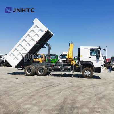 Sinotruk Howo 6x4 371hp Truk Pengeboran dengan Crane 10 Ton Singapura Truk Dipasang Telescopic Boom Crane