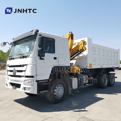 Sinotruk Howo 6x4 371hp Truk Pengeboran dengan Crane 10 Ton Singapura Truk Dipasang Telescopic Boom Crane
