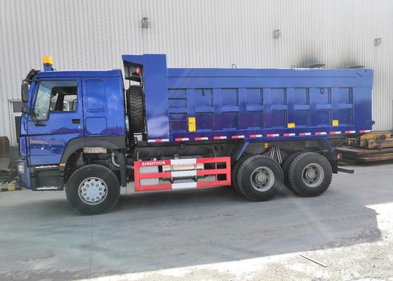 SINOTRUK HOWO Biru 371 Kuda Power Tipper Tugas Berat Dump Truck 28CBM 50 Ton Memuat