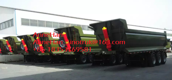 Sinotruk Cimc 3 Axle Dump Trailer, Truk Semi Trailer Untuk Kapasitas Beban 40 50 60T