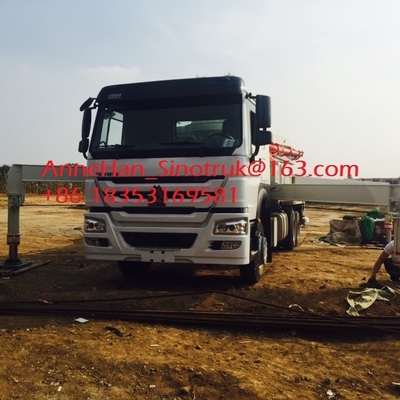 8 X 4 Truk Mounted Pompa Beton Mesin Truk SINOTRUK HOWO Konsumsi Rendah