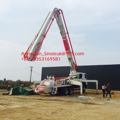 Peralatan Pompa Beton Sinotruk Daya Tahan Tinggi Dengan Lengan 53 Meter