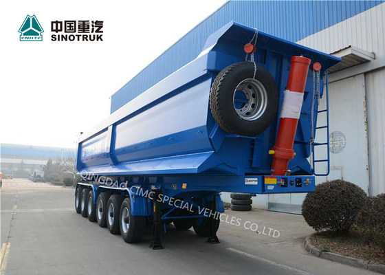 Baja Kekuatan Tinggi CIMC Semi Truk Dan Trailer 6 As 120 Ton Dengan Warna Biru