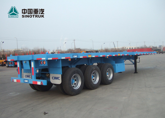 CIMC Tri - Gandar Tugas Berat Trailer Semi Rata 40ft Tinggi Dengan Gandar BPW