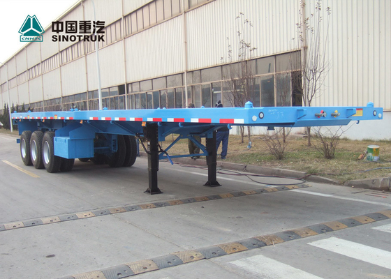 Kapasitas Pemuatan 13T Howo Flatbed Semi Trailer Dengan Suspensi Udara