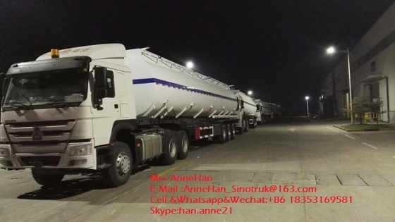 3 As 12 Roda Warna Putih Tugas Berat Trailer Semi Trailer Tangki Minyak 45000L