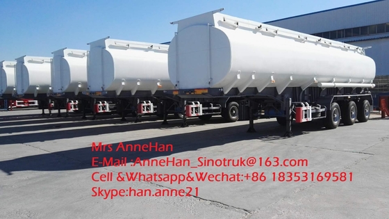 3 As 12 Roda Warna Putih Tugas Berat Trailer Semi Trailer Tangki Minyak 45000L