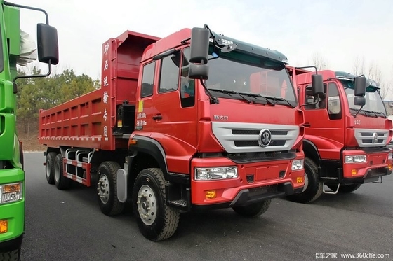 SINOTRUK SWZ 8x4 Pasir Tipper Truck Khusus Dalam Warna Merah HF12 Gandar Depan Untuk 55 Ton