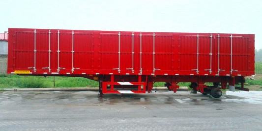 Merah 3 As Tugas berat Trailer Semi Kotak Baja Trailer Van 40 Ton Muatan Maks Tugas Berat Trailer Semi