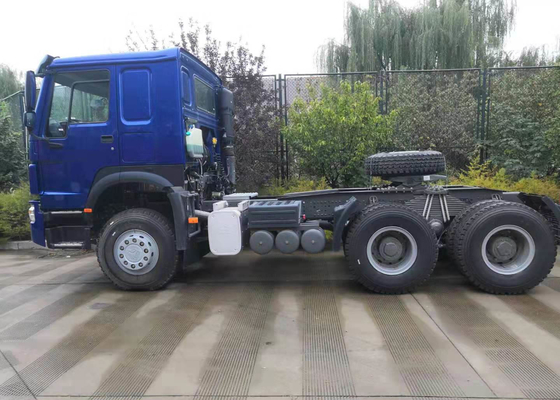 Warna Biru 371 HP HOWO Tractor Head Truck Penggerak Semi Truk Untuk Tansport