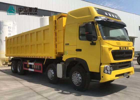 420HP 8X4 29CBM T7H Sinotruk Howo Dump Truck Kuning