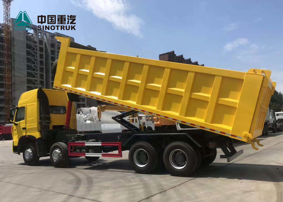 420HP 8X4 29CBM T7H Sinotruk Howo Dump Truck Kuning