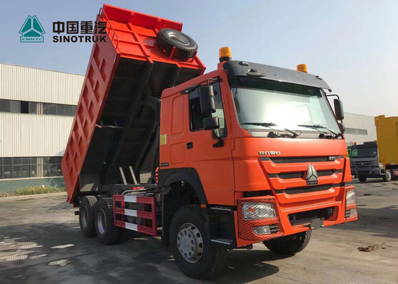 20CBM 13R22.5 Ban Tubeless Sinotruk Howo 6x4 Dump Truck Untuk Ghana Di Orange