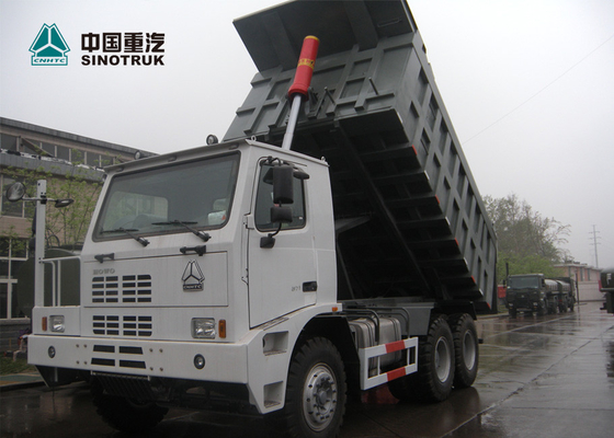 White 6x4 Mining King Tugas Berat Dump Truck 70T Payload Desain Khusus