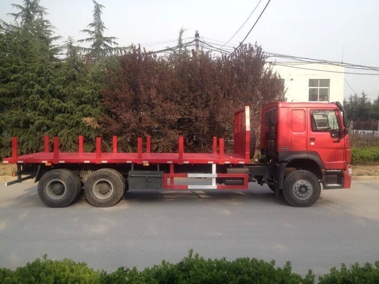 371hp Sinotruk Howo7 Kargo Truk Kontainer 30T Flatbed 6x4 10 roda Dengan 1 Ban Serep