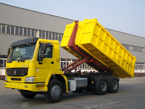 HOWO 6X4 Carriage Removable Sampah Truk Warna Kuning 290/336 / 371hp