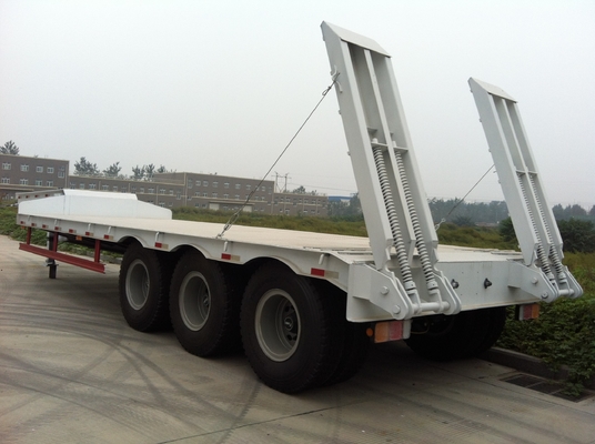 13000M 3 Alx Lowbed Heavy Duty Trailer Semi 50-60T 12 Ban Dengan 2 Kaki