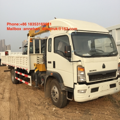 5T Truck Mount Crane Dari Sinotruk Howo Dengan Xcmg Crane 4x2 6 Roda Dengan 10T Cargo Box