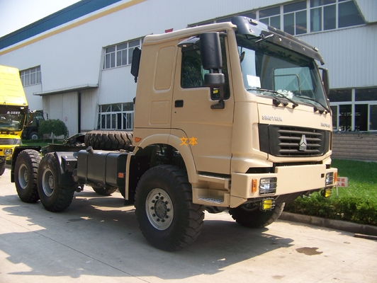 6x6 Sinotruk Howo7 Tractor Truck Euro2 Emission Stander 371hp Untuk Kapasitas 50T