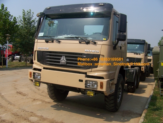 6x6 Sinotruk Howo7 Tractor Truck Euro2 Emission Stander 371hp Untuk Kapasitas 50T