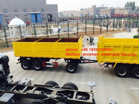 3axle 50-60T kapasitas muat 12wheels dump trailer dengan 2Jost kaki