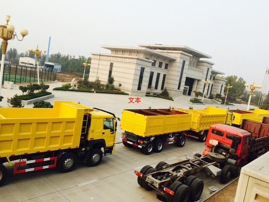 3axle 50-60T kapasitas muat 12wheels dump trailer dengan 2Jost kaki