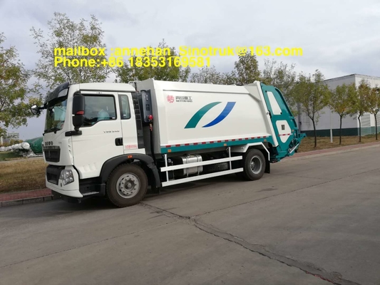 4x2 12m3 Sinotruk Howo7 Koleksi Truk Sampah 290hp 336hp Drive Kiri Euro2