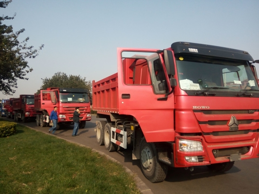 3 Axle Lhd Howo 6 × 4 Dump Truck Tugas Berat 371hp Untuk Bisnis Konstruksi