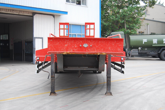 3 As Lowbed Semi Trailer Tugas Berat Dengan 2 Kaki, Trailer Semi Rata