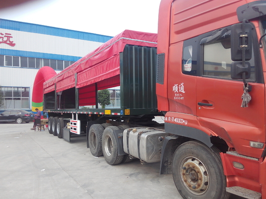 Steel Box Van Heavy Duty Trailer Semi 40 Ton Muatan Maks 12000 * 2500 * 3600mm