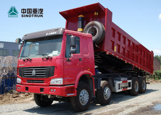 Stok SINOTRUK HOWO Mining Dump Truck 371hp 8x4 26CBM HYVA Lifting Cylinder