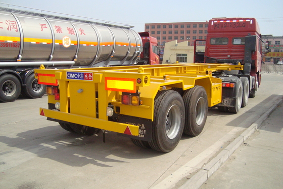 13T Per Gandar Kontainer Skeleton Tugas berat Trailer Semi Dengan Lampu Led