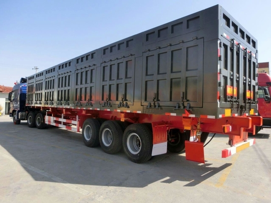 60T Kapasitas Pemuatan Tugas Berat Trailer Semi Untuk Tansport Kargo Massal