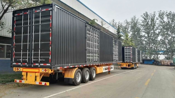 60T Kapasitas Pemuatan Tugas Berat Trailer Semi Untuk Tansport Kargo Massal