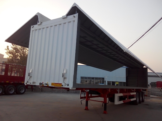 60T Kapasitas Pemuatan Tugas Berat Trailer Semi Untuk Tansport Kargo Massal