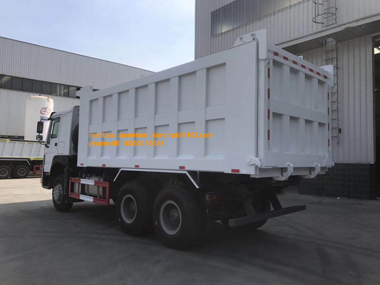 Euro4 Sino Howo Dump Truck 381hp 20M3 Mengangkat Depan 6x4 10 Roda Kebisingan Rendah