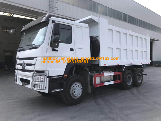 Euro4 Sino Howo Dump Truck 381hp 20M3 Mengangkat Depan 6x4 10 Roda Kebisingan Rendah