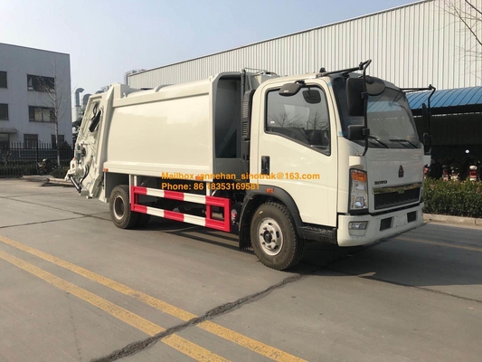 4x2 6 Ban Kompresor Truk Sampah Sinotruk Howo7 8M3-10M3