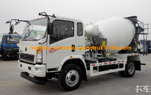 Truk Tangki Mixer 4-6M3 Kinerja Tinggi 4x2 6 Roda Sinotruk Howo