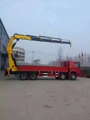 Howo 8x4 Cargo Truck Mounted Crane 12ton Sampai 20 Ton Kinerja Tinggi