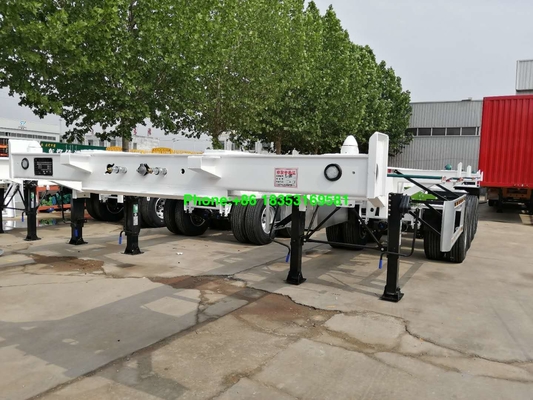 Flatbed Container Load 1200R20 40 Kaki Trailer Semi