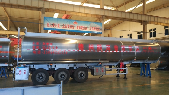 3 Axle Aluminium White Color Heavy Duty Semi Trailer 45000L Trailer Tangki Minyak