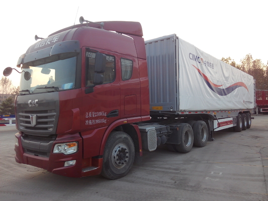 Steel Box Van Heavy Duty Trailer Semi 40 Ton Muatan Maks 12000 * 2500 * 3600mm