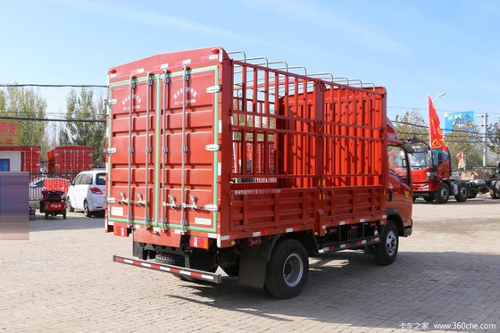 12 Ton 6 Wheeler Cargo Truck Sinotruk HOWO Light Truck dengan Warna Merah