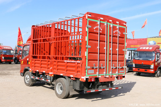 12 Ton 6 Wheeler Cargo Truck Sinotruk HOWO Light Truck dengan Warna Merah