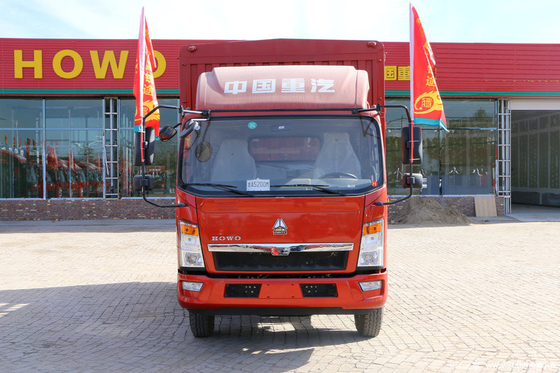 12 Ton 6 Wheeler Cargo Truck Sinotruk HOWO Light Truck dengan Warna Merah