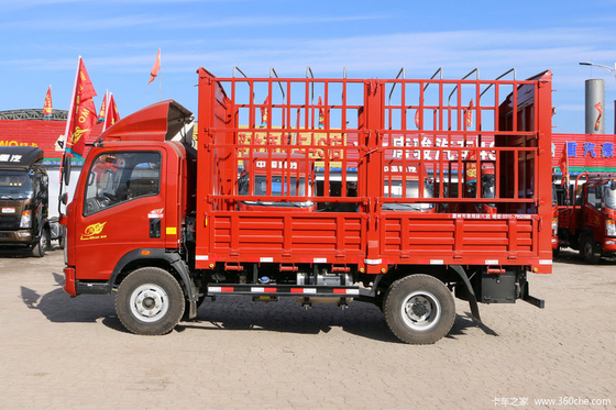 12 Ton 6 Wheeler Cargo Truck Sinotruk HOWO Light Truck dengan Warna Merah